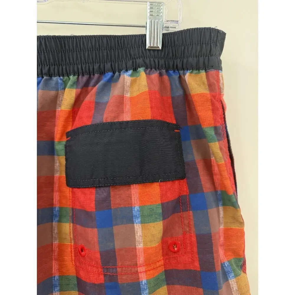 Tommy Bahama Men's Checked Drawstring Lined Swim Trunks Vacation Travel Size XL